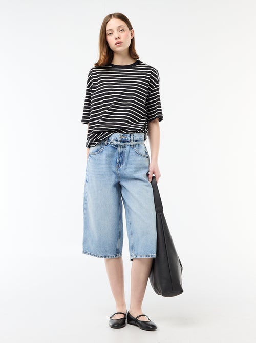 Oversized Denim Bermuda Shorts - Kiabi