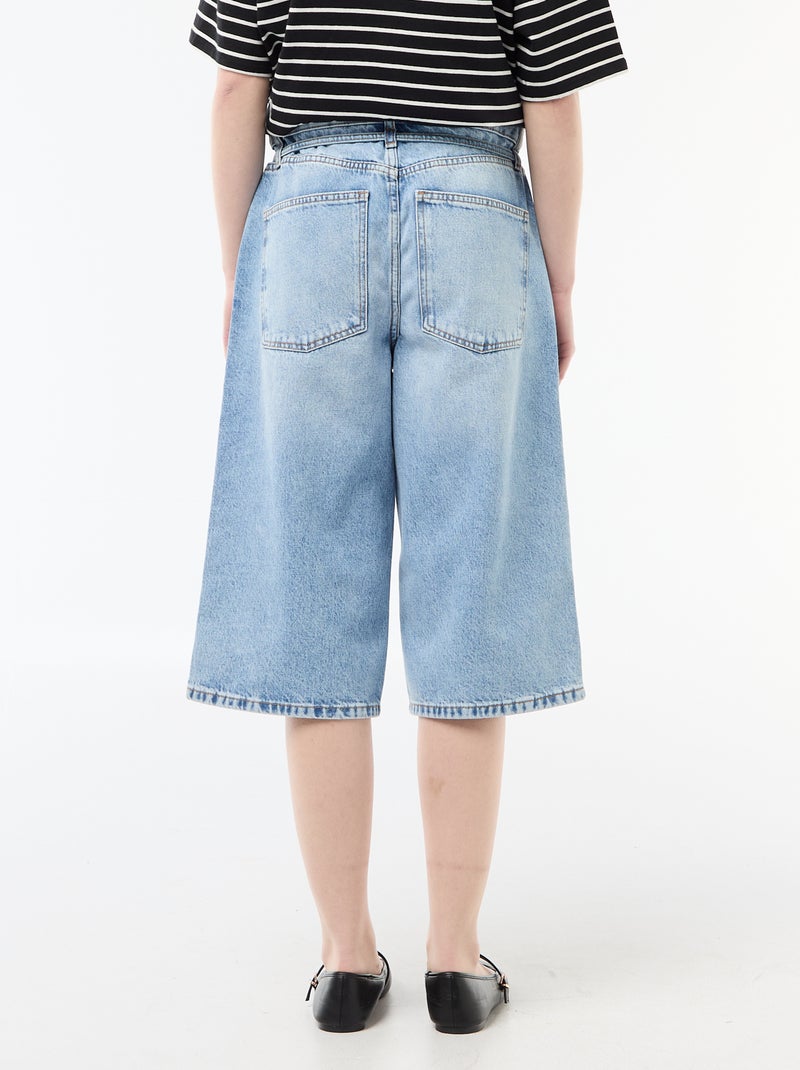 Oversized Denim Bermuda Shorts Blue - Kiabi