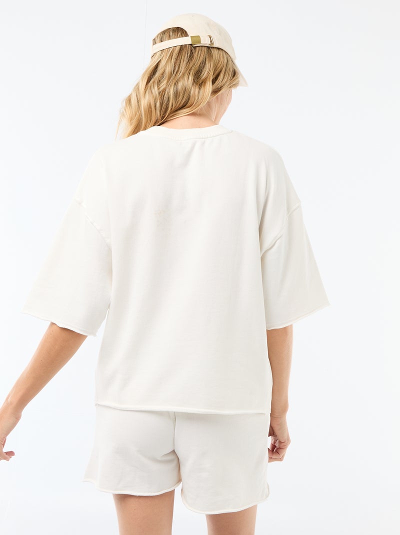 Oversized Printed Short-Sleeve T-shirt White - Kiabi