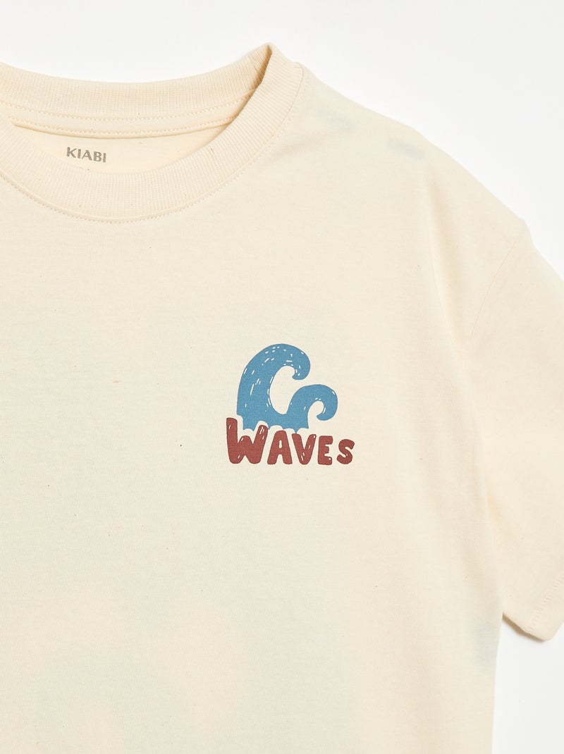 Oversized printed T-shirt Ecru - Kiabi