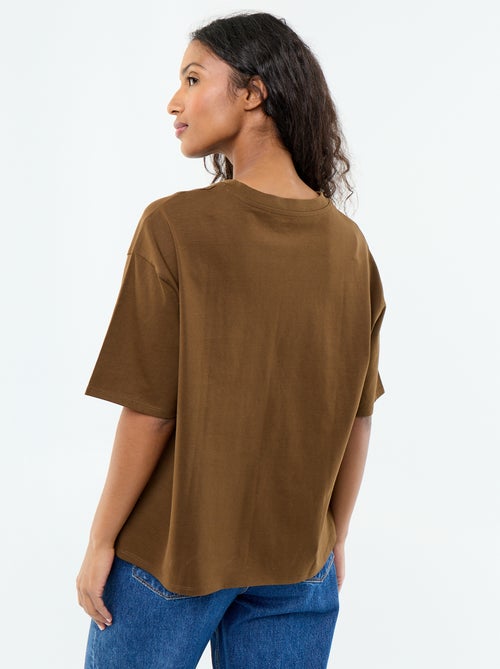 Oversized Round Neck T-shirt - Kiabi