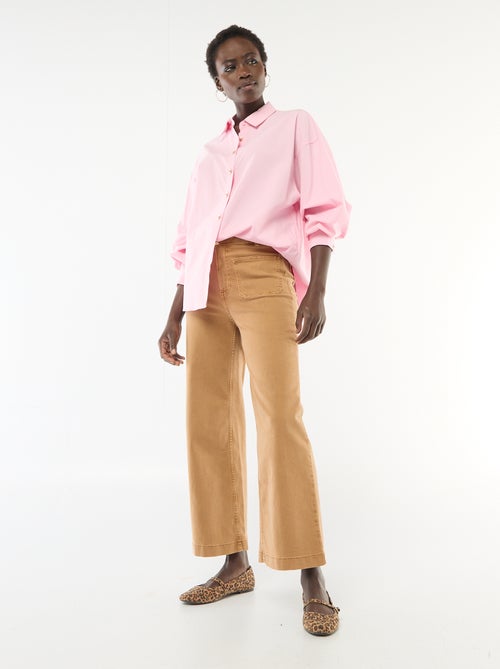 Oversized Shell Button Shirt - Kiabi