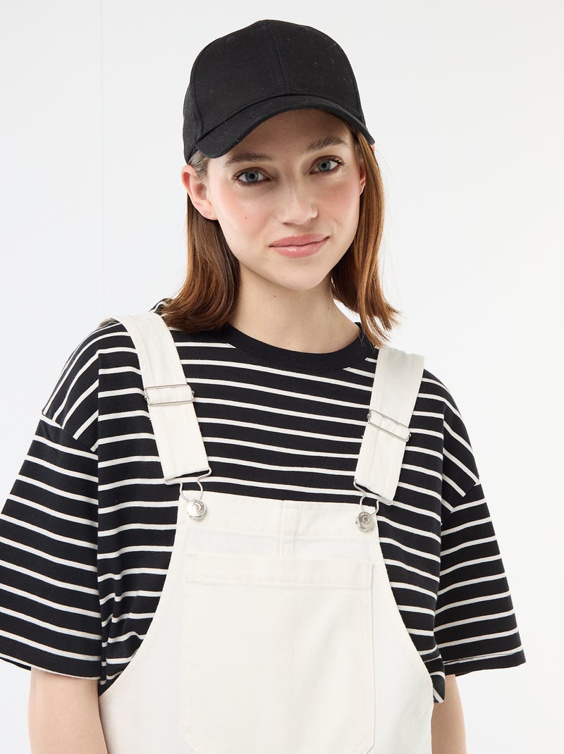 Oversized Short Dungarees White - Kiabi