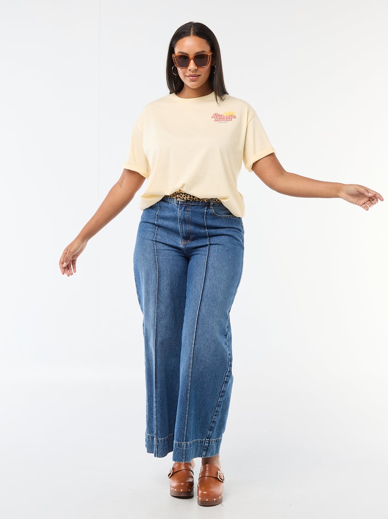 Oversized Short-Sleeve T-Shirt Yellow - Kiabi