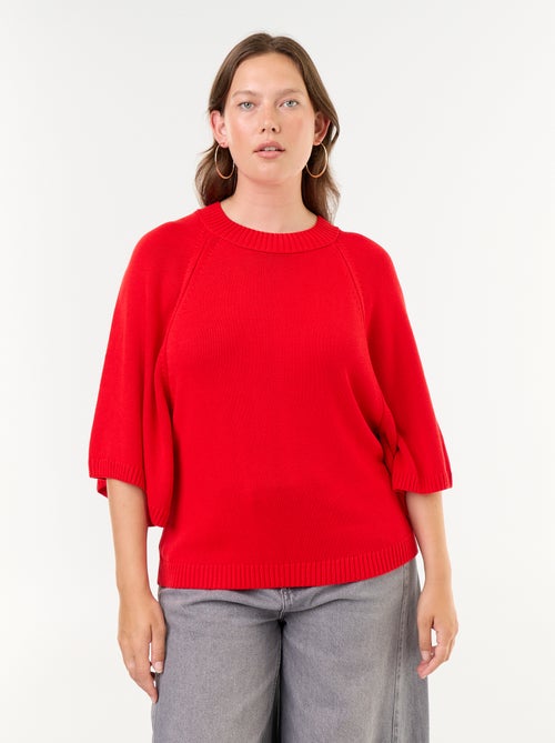 Oversized Short-Sleeved Knit Sweater - Kiabi