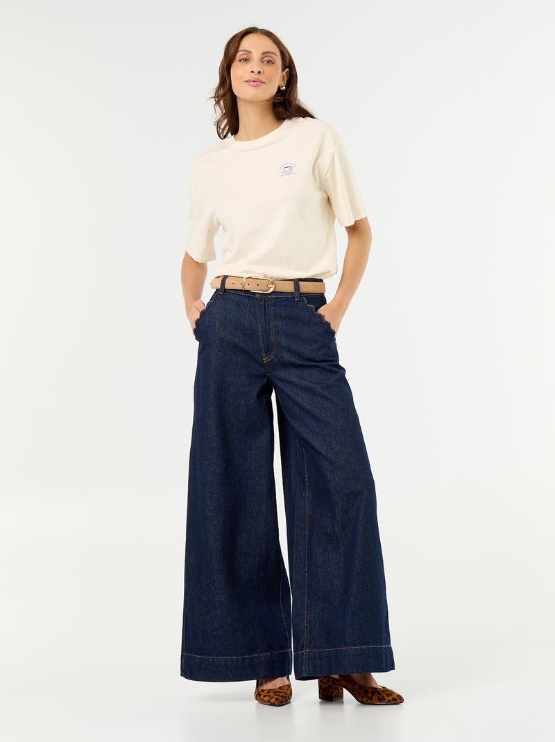 Oversized Slogan T-shirt White - Kiabi