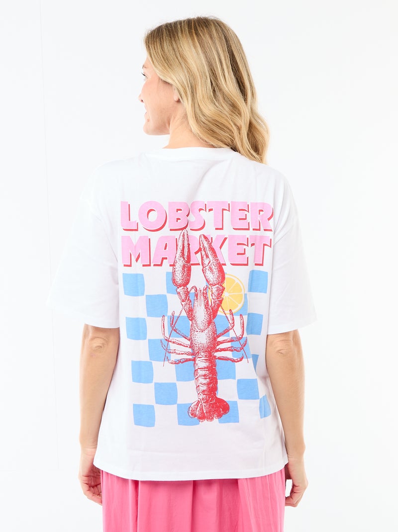 Oversized Slogan T-shirt White - Kiabi