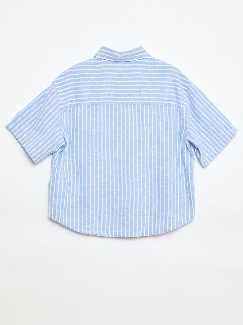 Oversized Striped Shirt Blue - Kiabi