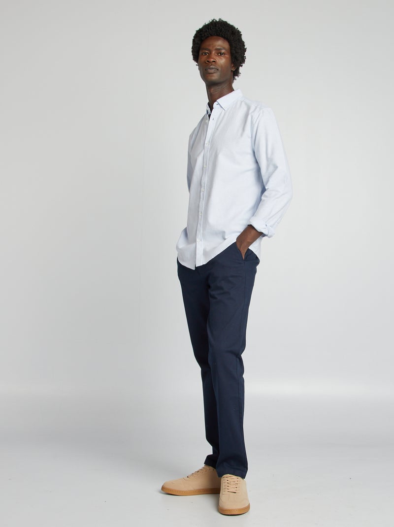 Oxford-Hemd Regular Fit Blau - Kiabi