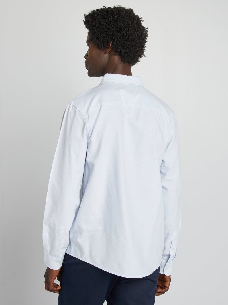 Oxford-Hemd Regular Fit Blau - Kiabi