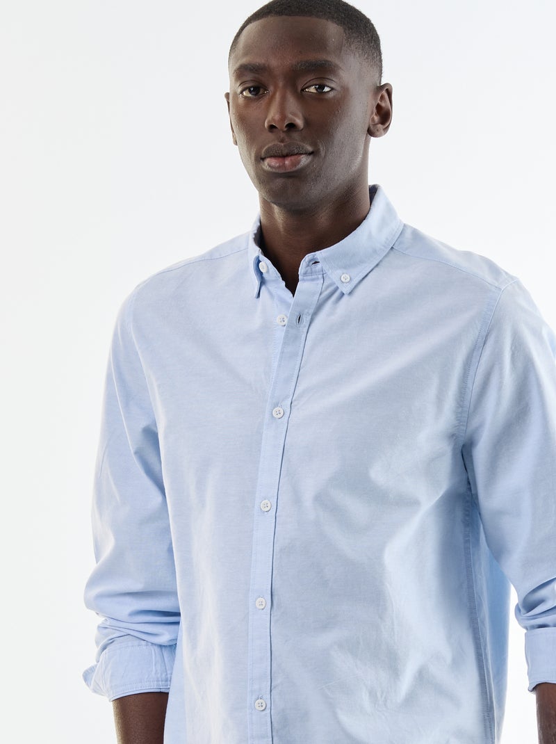 Oxford shirt with button-front opening Blue - Kiabi