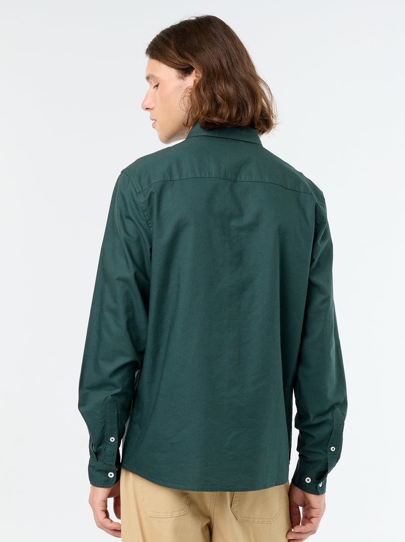 Oxford shirt with button-front opening Green - Kiabi
