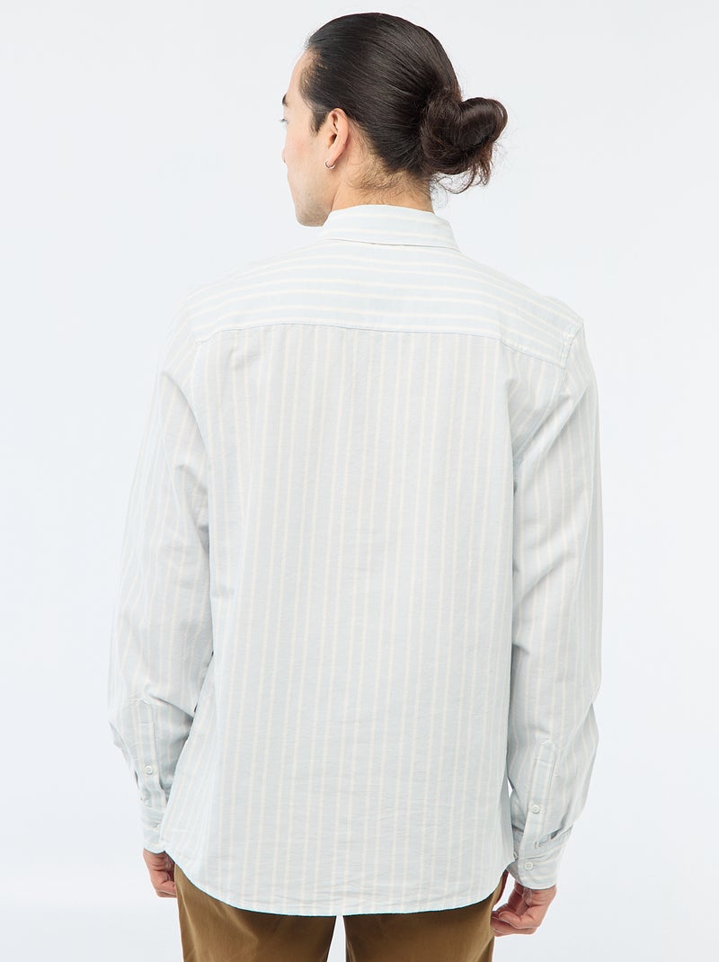 Oxford shirt with striped pattern Blue - Kiabi