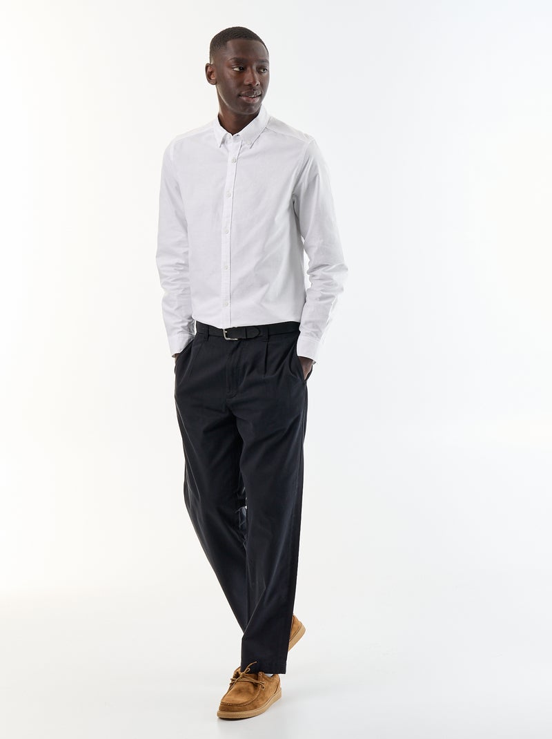 Oxfordhemd mit Knopfleiste Blanc - Kiabi