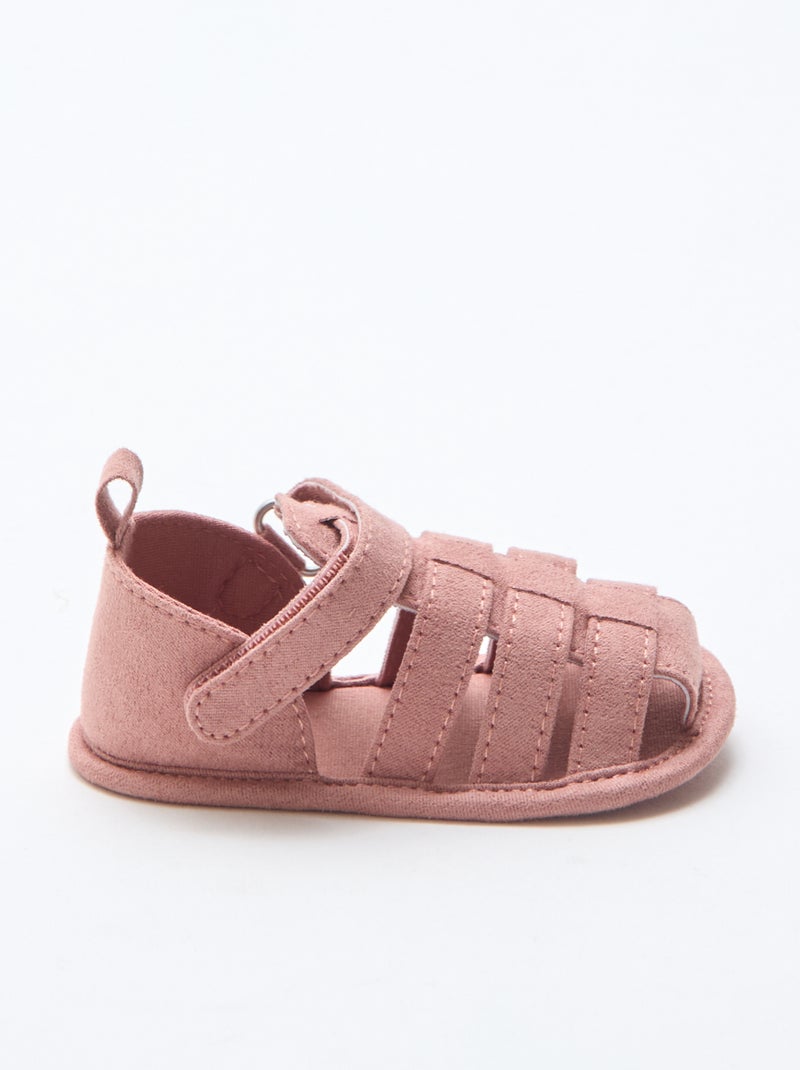 Paar Sandalen mit Klettverschluss Rosa - Kiabi