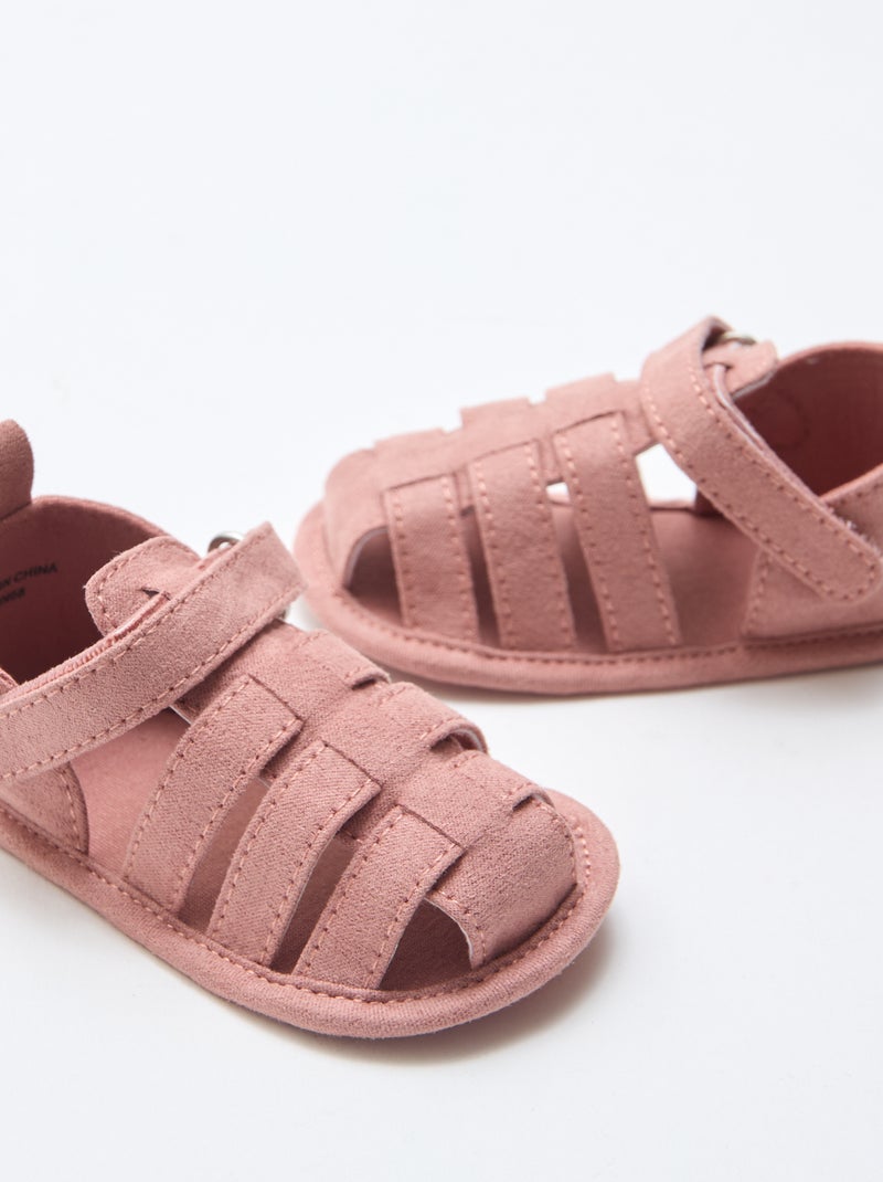 Paar Sandalen mit Klettverschluss Rosa - Kiabi