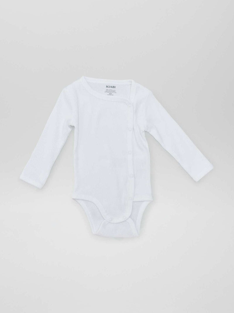Pack of 2 bodysuits - easy-to-dress collection White - Kiabi