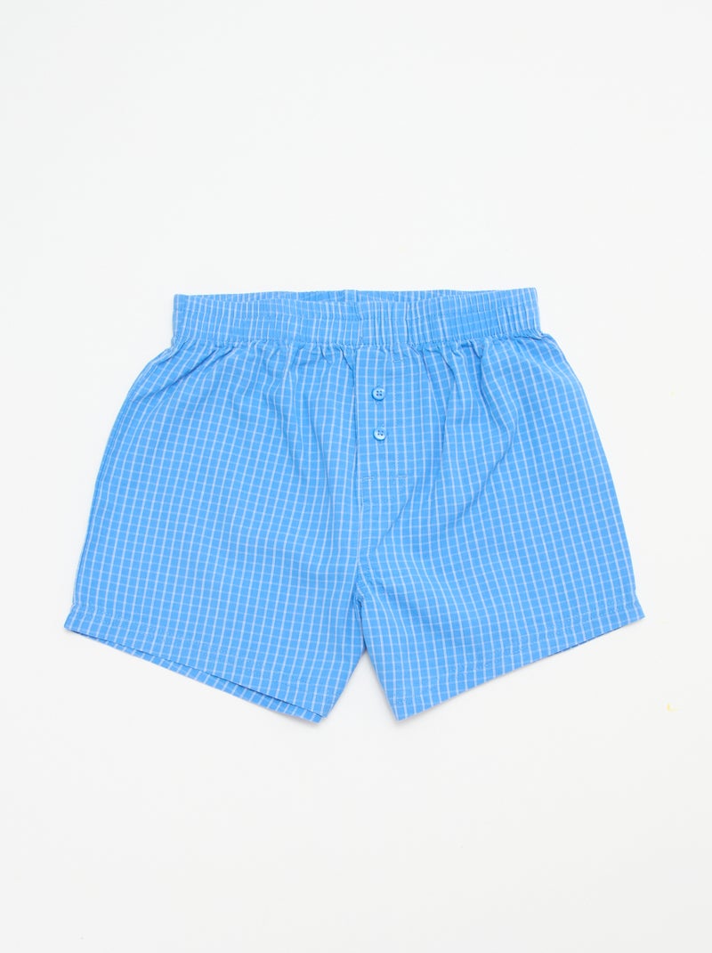 Pack of 2 checked boxers Blue - Kiabi