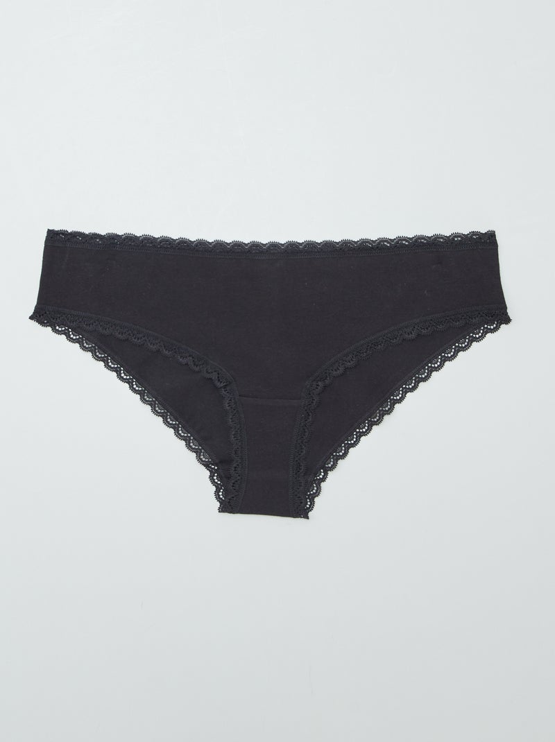 Pack of 2 cotton boy shorts black - Kiabi