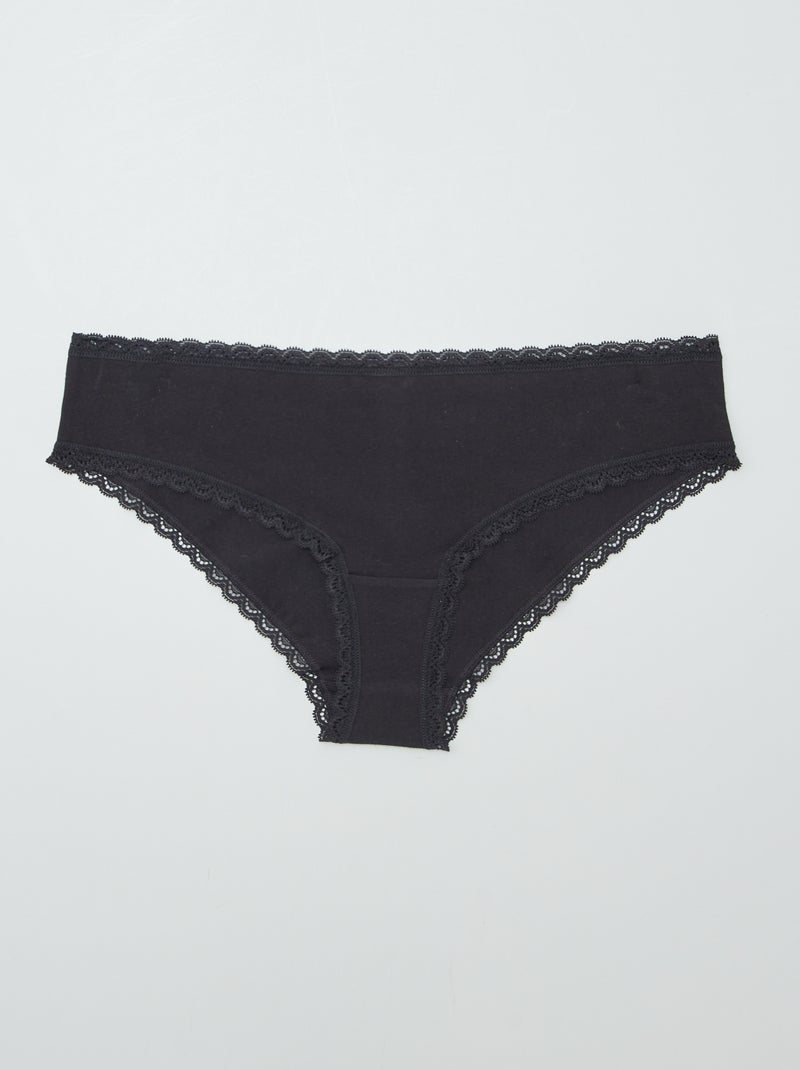 Pack of 2 cotton boy shorts black - Kiabi