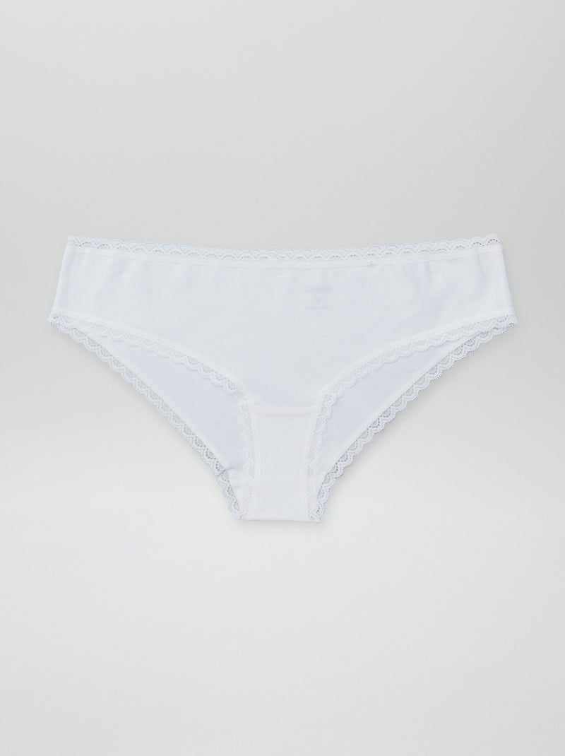 Pack of 2 cotton boy shorts white - Kiabi