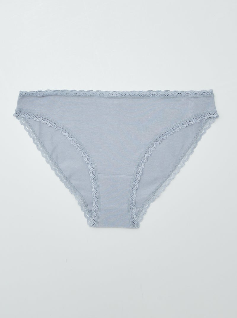 Pack of 2 Cotton Briefs BLUE - Kiabi