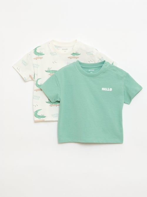 Pack of 2 Cotton Jersey Short-Sleeved T-shirts - Kiabi
