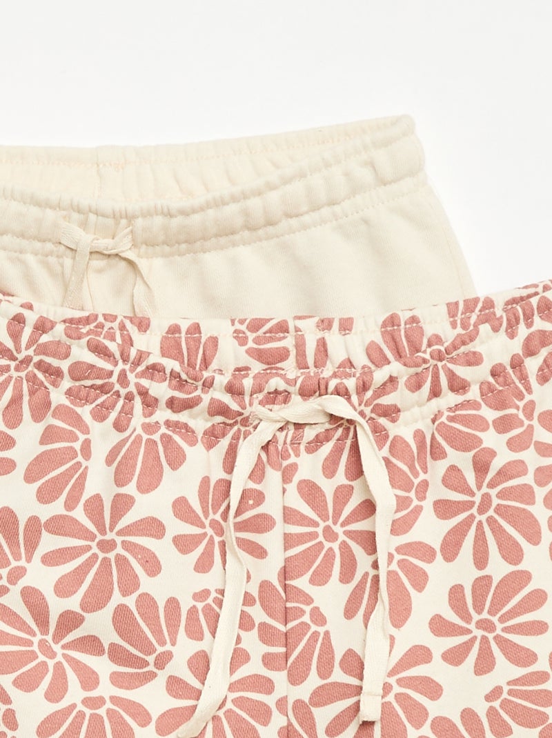 Pack of 2 cotton shorts Beige - Kiabi