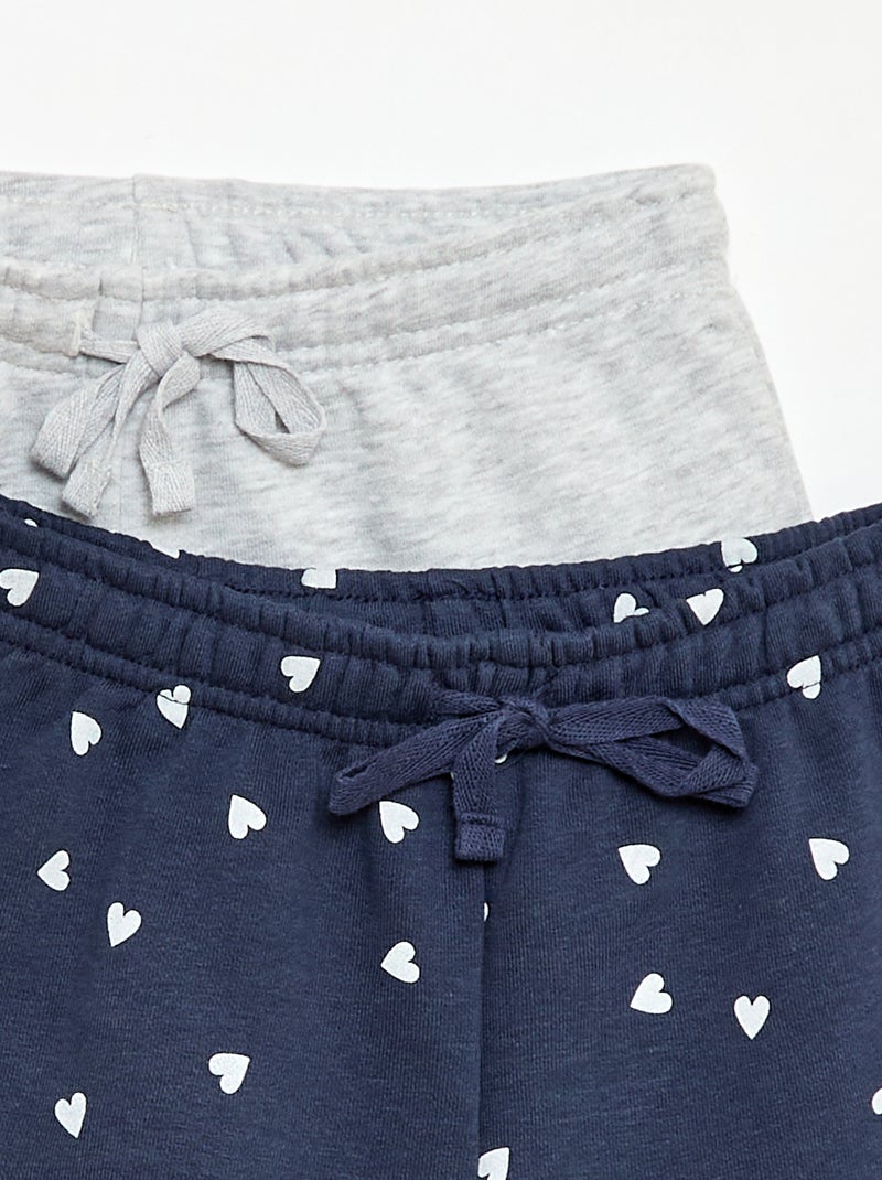 Pack of 2 cotton shorts Blue - Kiabi