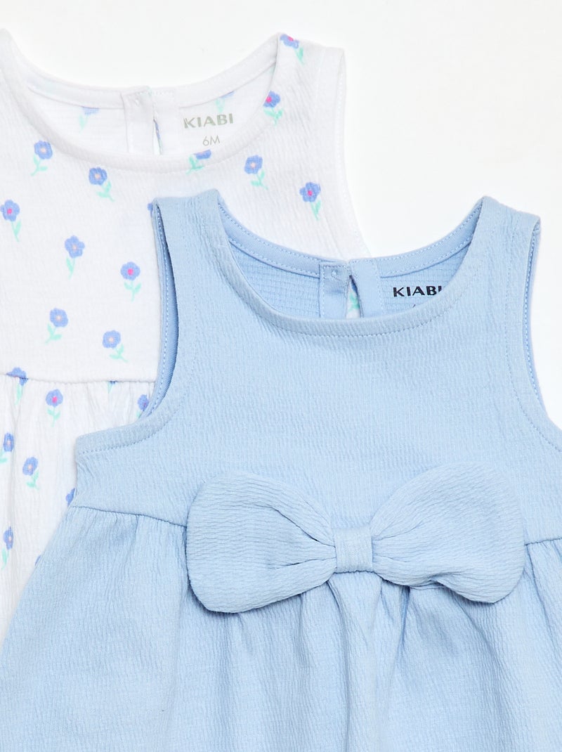 Pack of 2 Dresses with Fancy Bow White - Kiabi