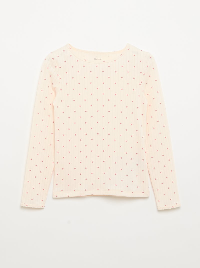 Pack of 2 Fancy Knit Long-Sleeved T-shirts Pink - Kiabi