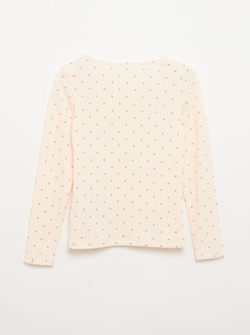 Pack of 2 Fancy Knit Long-Sleeved T-shirts Pink - Kiabi
