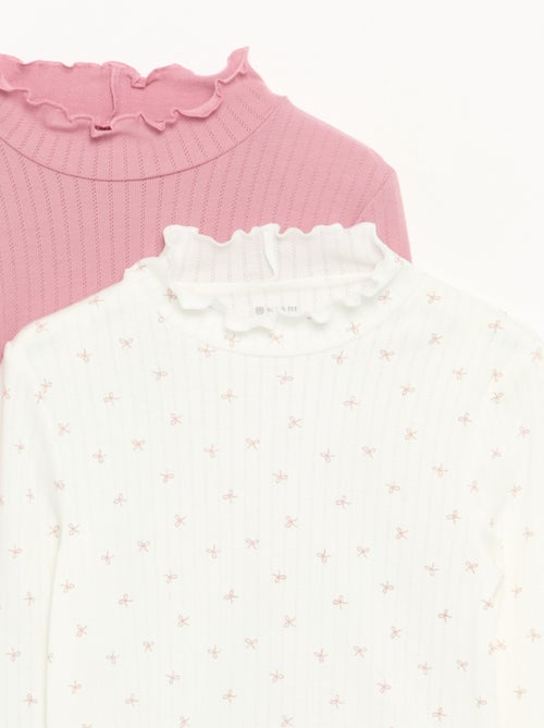 Pack of 2 Fancy Knit T-shirts with Wavy Finishes - Kiabi