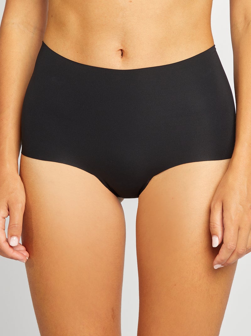 Pack of 2 Invisible High-Waisted Briefs BLACK - Kiabi