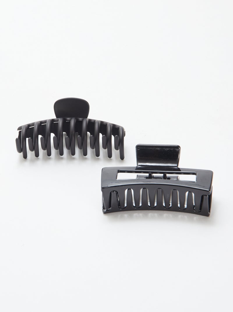 Pack of 2 large claw clips Black - Kiabi