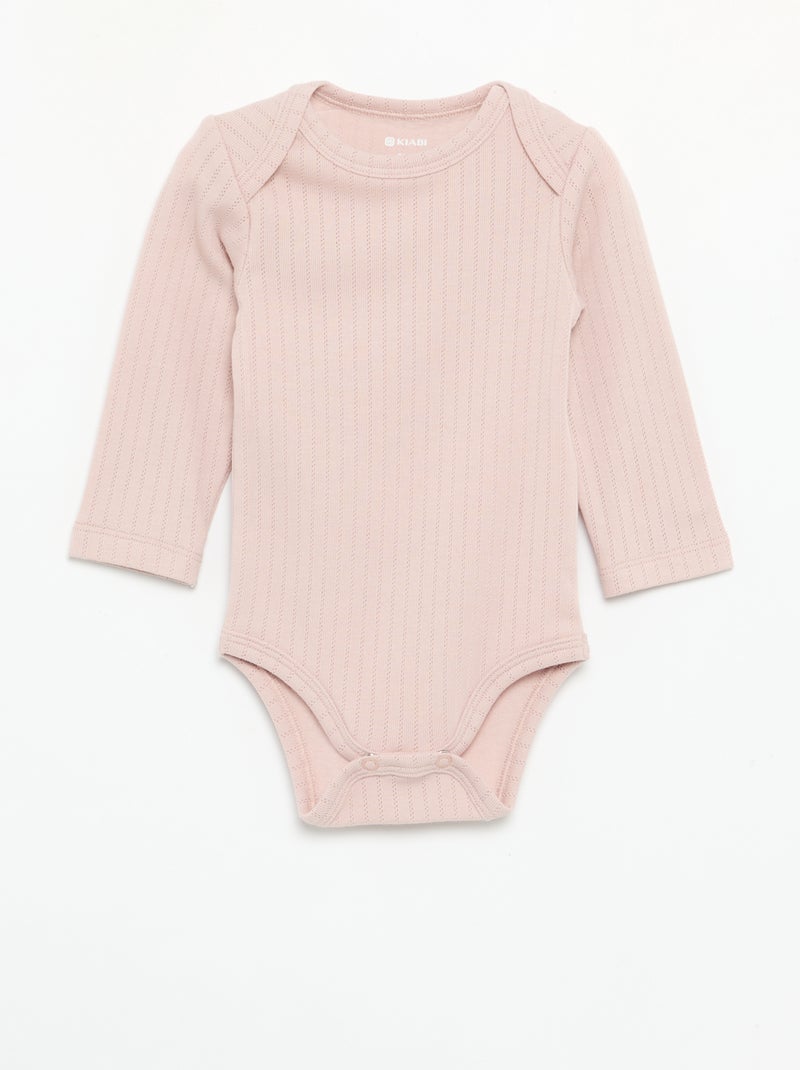 Pack of 2 long-sleeved bodysuits Beige - Kiabi