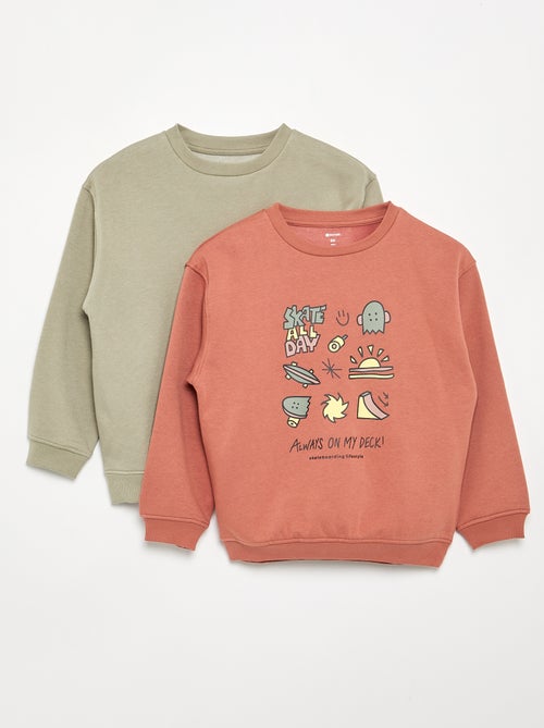 Pack of 2 long-sleeved sweatshirts - Kiabi Pack of 2 long-sleeved sweatshirts - Kiabi
