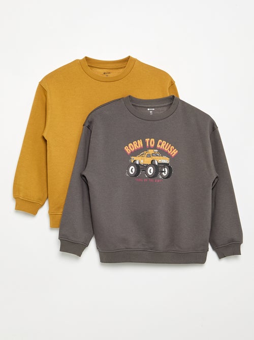 Pack of 2 long-sleeved sweatshirts - Kiabi Pack of 2 long-sleeved sweatshirts - Kiabi