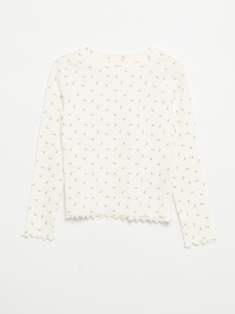 Pack of 2 Long-Sleeved T-shirts White - Kiabi