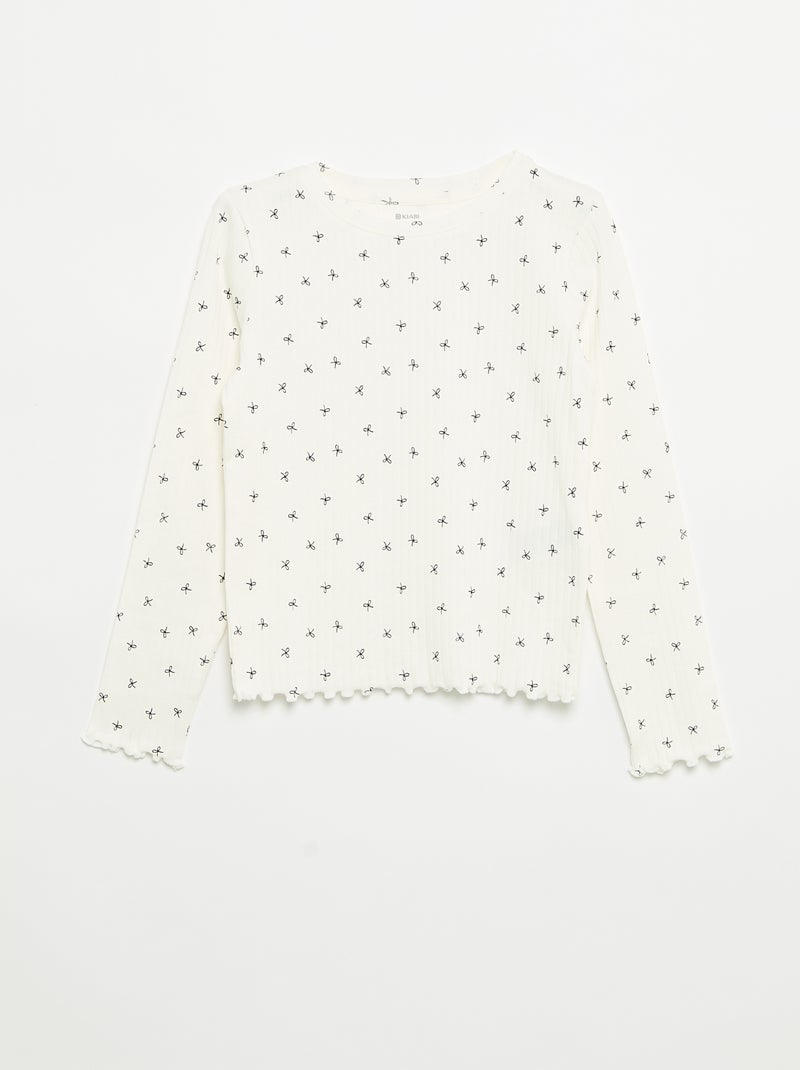 Pack of 2 Long-Sleeved T-shirts White - Kiabi