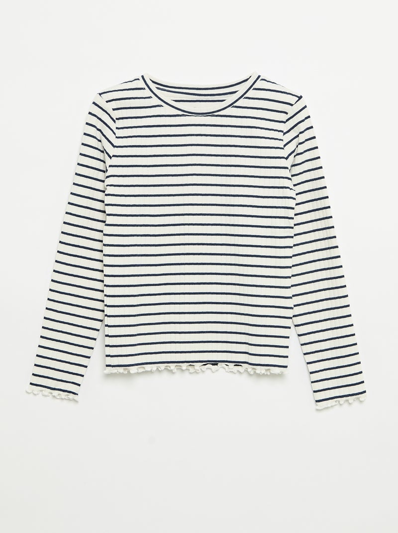 Pack of 2 Long-Sleeved T-shirts White - Kiabi