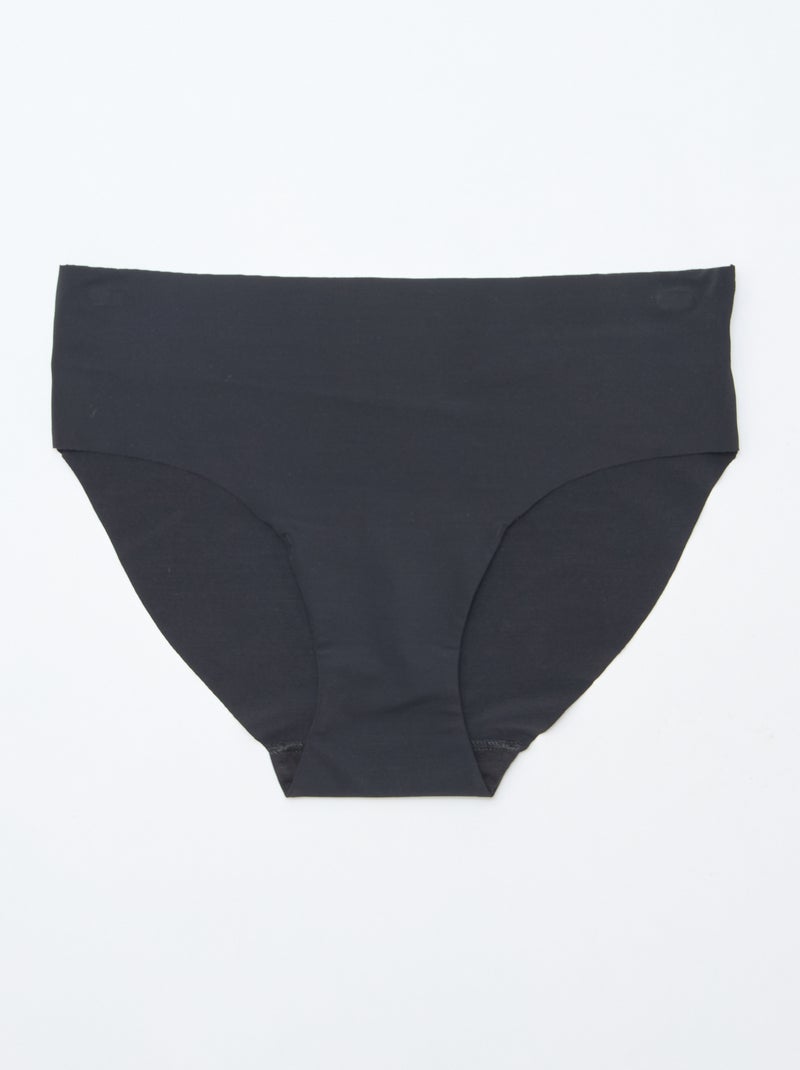 Pack of 2 Microfiber Invisible Briefs Black - Kiabi