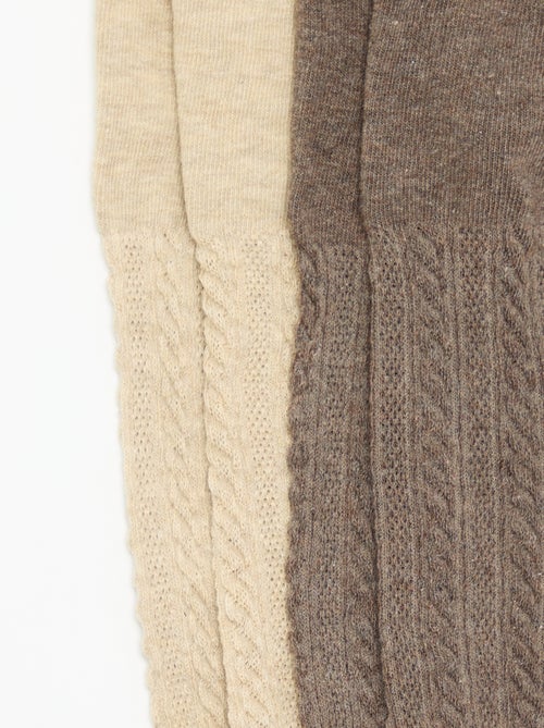 Pack of 2 pairs of fancy knit tights - Kiabi