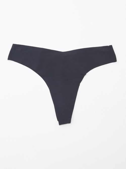 Pack of 2 pairs of seamless microfibre tanga briefs - Kiabi