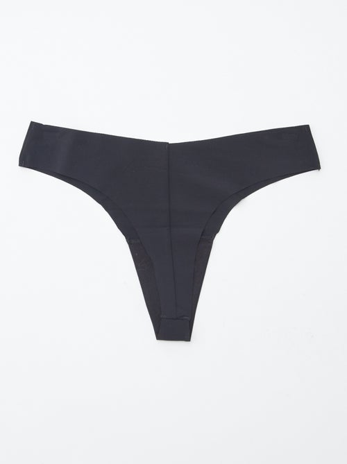 Pack of 2 pairs of seamless microfibre tanga briefs - Kiabi