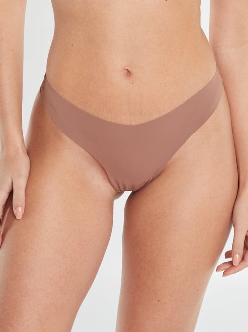 Pack of 2 pairs of seamless microfibre tanga briefs - Kiabi