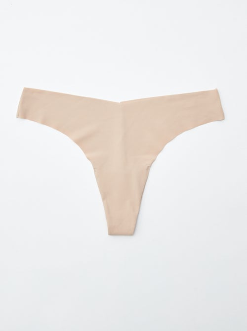 Pack of 2 pairs of seamless microfibre tanga briefs - Kiabi
