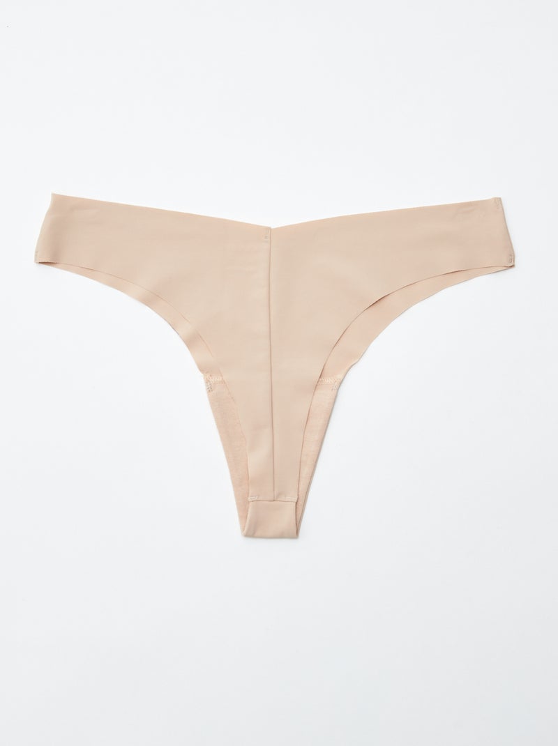 Pack of 2 pairs of seamless microfibre tanga briefs PINK - Kiabi