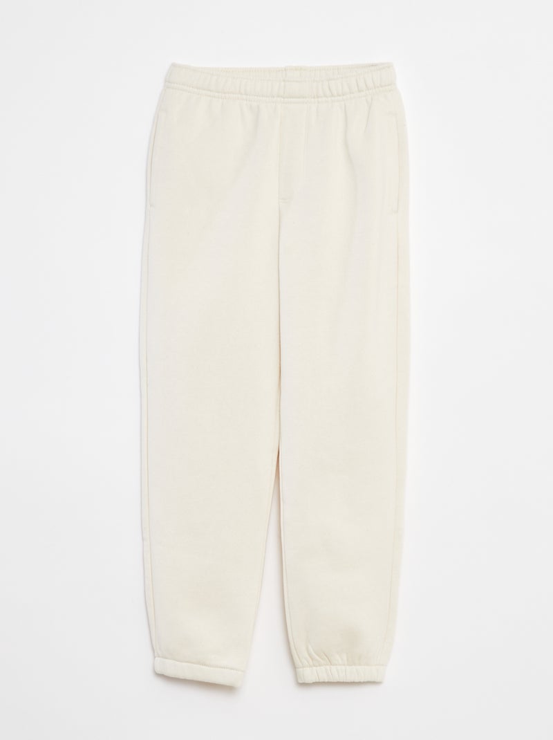 Pack of 2 pairs of sweatshirt fabric joggers Beige - Kiabi