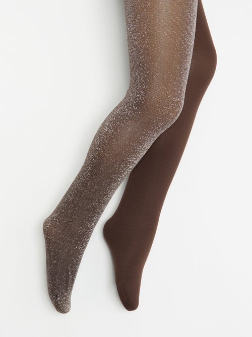Pack of 2 Pairs of Tights - 1 Matte + 1 Shiny - Kiabi